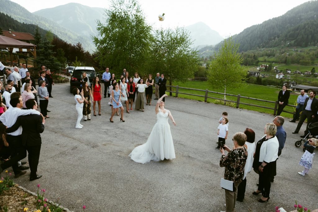 nozze lancio del bouquet